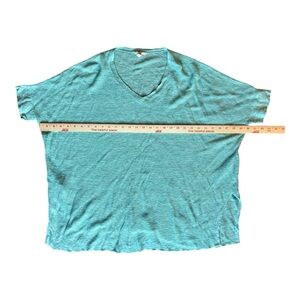 Eileen Fisher Linen Aqua Blouse Beach Cover Up